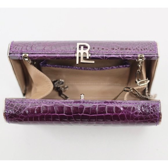 New Ralph Lauren Purple Label Collection bag real alligator clutch shoulder 12k - Picture 11 of 13